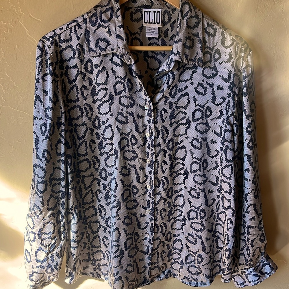 Animal print silk blouse